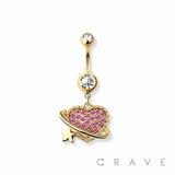 Heart orbit navel belly bar