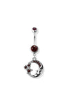Purple star and moon navel belly bar