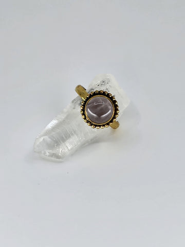 Rose Quartz tribal ring