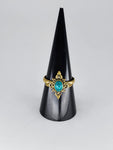 Blue Howlite tribal ring