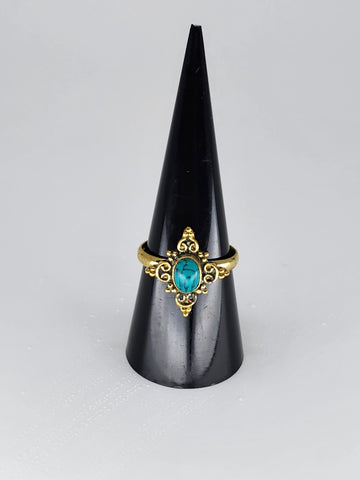 Blue Howlite tribal ring