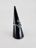 Gemstone spiral tribal ring