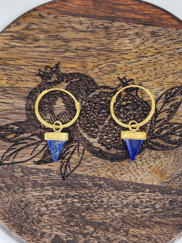 Lapis lazuli pyramid earrings