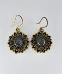Labradorite Sun large drop earrings