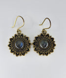 Labradorite Sun large drop earrings