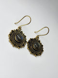 Labradorite Sun large drop earrings