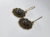 Labradorite Sun large drop earrings