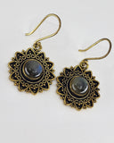 Labradorite Sun large drop earrings