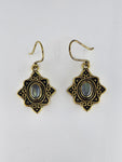 Labradorite Flower large drop earrings