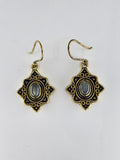 Labradorite Flower large drop earrings