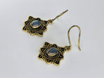 Labradorite Flower large drop earrings