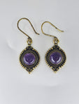 Amethyst Moon large drop earrings