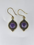 Amethyst Moon large drop earrings