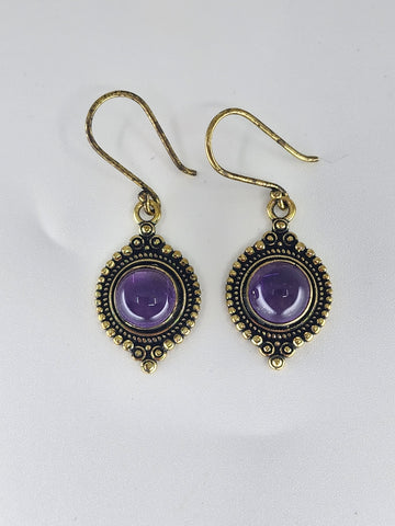 Amethyst Moon large drop earrings