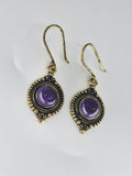 Amethyst Moon large drop earrings