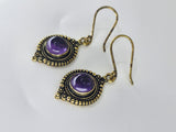 Amethyst Moon large drop earrings