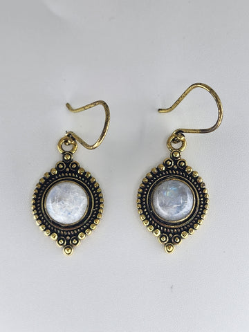 Moonstone Moon large drop earrings