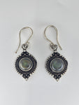 Labradorite Moon large drop earrings