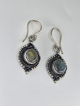 Labradorite Moon large drop earrings