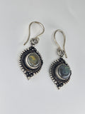 Labradorite Moon large drop earrings