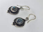 Labradorite Moon large drop earrings