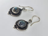 Labradorite Moon large drop earrings