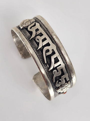 Mantra wrist cuff red stone