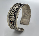 Mantra wrist cuff red stone