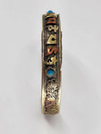 Mantra wrist cuff slim blue stone