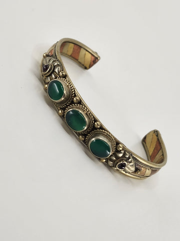 Allegra green stone cuff