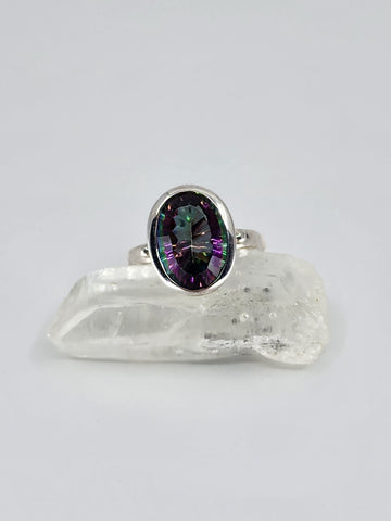 Mystic topaz ring