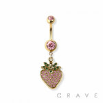 Strawberry navel belly bar