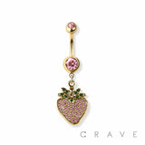 Strawberry navel belly bar