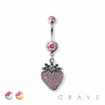 Strawberry navel belly bar