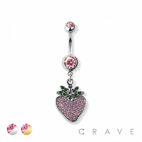 Strawberry navel belly bar