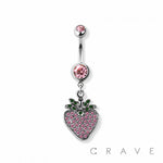 Strawberry navel belly bar