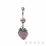 Strawberry navel belly bar