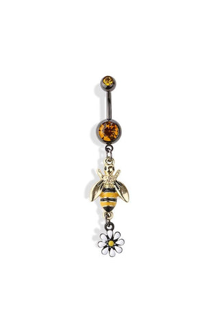 Bumble been navel belly bar