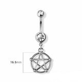 Pentacle navel belly bar