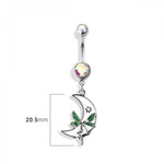White moon fairy navel belly bar