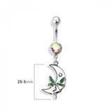 White moon fairy navel belly bar