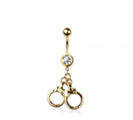 Handcuffs navel belly bar