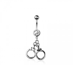 Handcuffs navel belly bar
