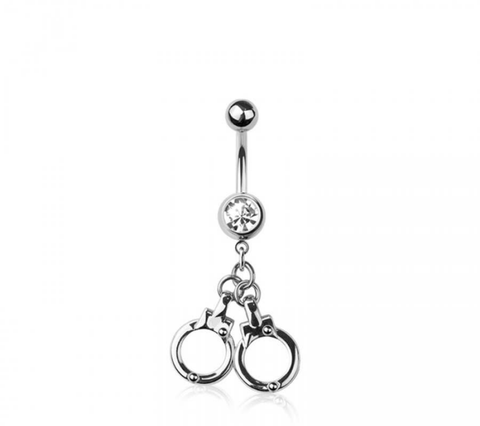 Handcuffs navel belly bar