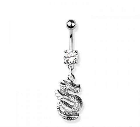 Dragon navel belly bar