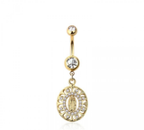 Lady Guadeloupe navel belly bar