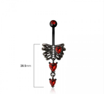 Cage heart navel belly bar