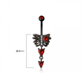 Cage heart navel belly bar