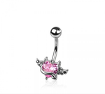Angel devil navel belly bar
