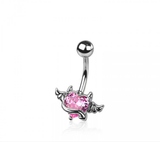 Angel devil navel belly bar